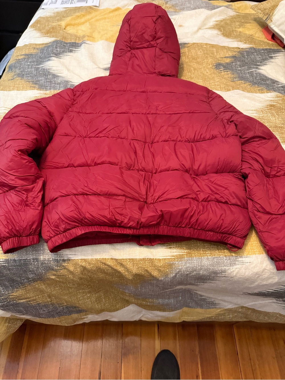 YoungLA Men's Red Hooded Puffer Jacket Size M - Picture 4 of 4